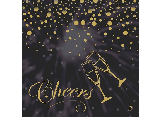 Dunilin Servietten 40 x 40 cm, 50 Stück/Pack | mit Motiv Best Wishes & New Year 