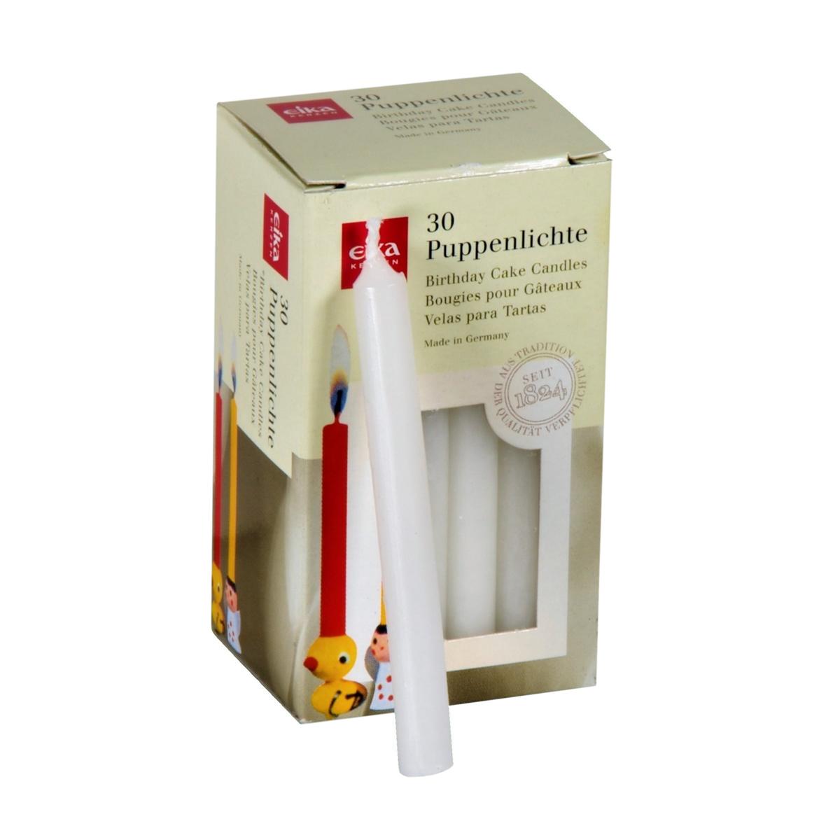 Puppenkerzen 30 Stück/Pack 70 x 7 mm | weiß