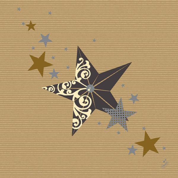 Dunilin Servietten 40 x 40 cm, 50 Stück/Pack | mit Motiv Walk of Fame Cream Kraft 