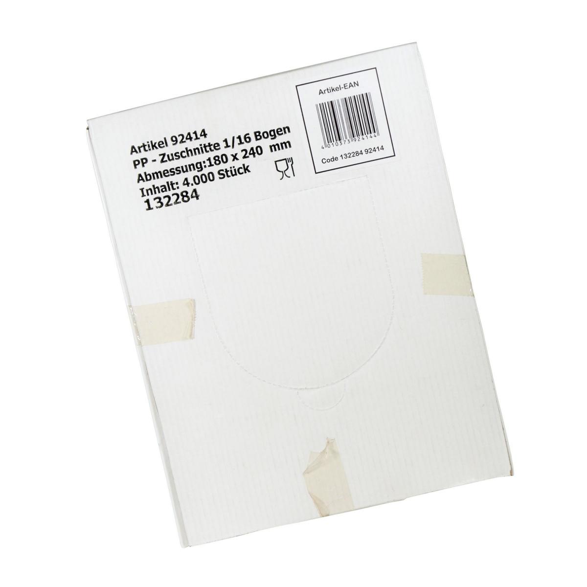 *PP-Zuschnitte 18 x 24 cm, 12 my, 1/16 Bogen | 4.000 Stück 