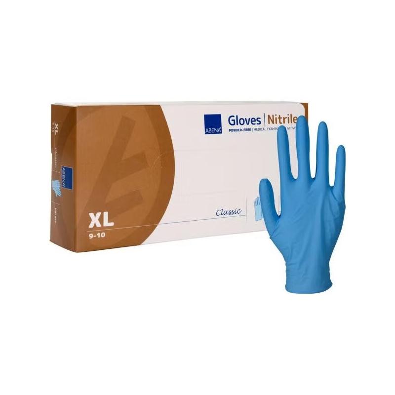 Einweghandschuhe Nitril puderfrei, "Abena Classic", blau, 100 Stück/Box | Größe XL
