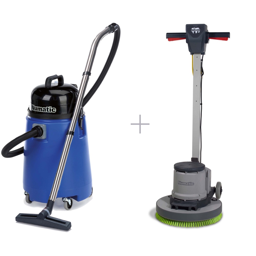Set Numatic "ESM-Set 5", Wassersauger WV800-2 + Einscheibenmaschine HFM1515G mit PadLoc-Treibteller 

