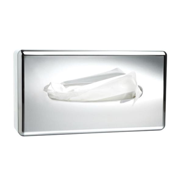 Kosmetiktücher-Spender, ABS-Kunststoff, für Wandmontage oder zum Aufstellen | chrom 
