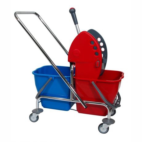 Doppel-Fahrwagen verchromt | 2 x 15 Liter 