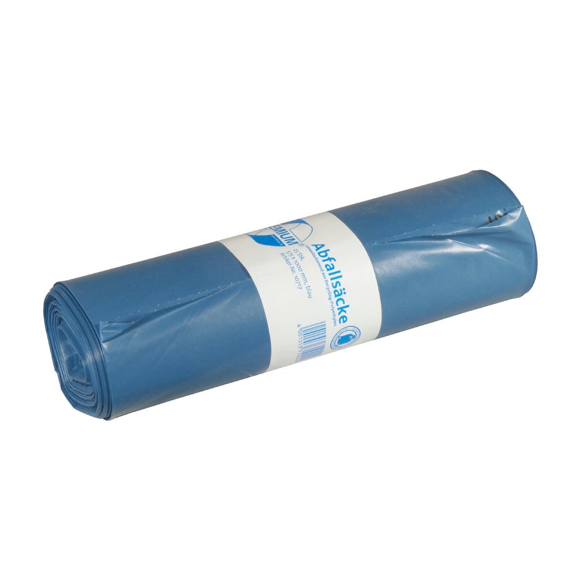 Müllsack   70 Liter, 70 µ, LDPE blau, 575 x 1000 mm | 25 Stück/Rolle 
