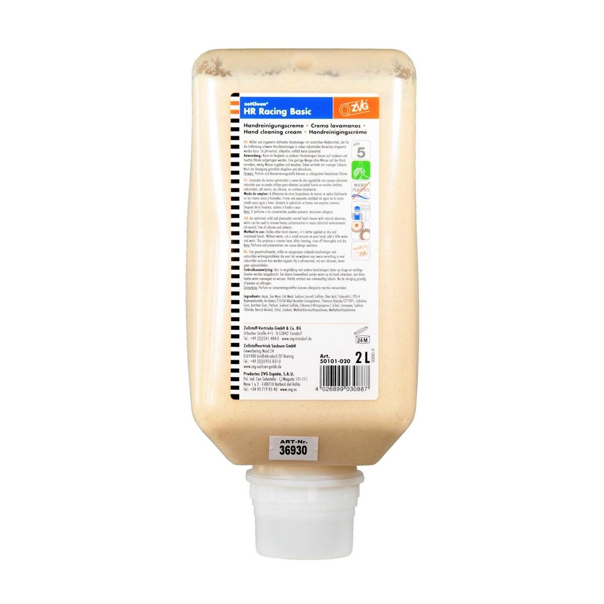 Handreinigungscreme HR Racing basic | 2 Liter Softflasche 