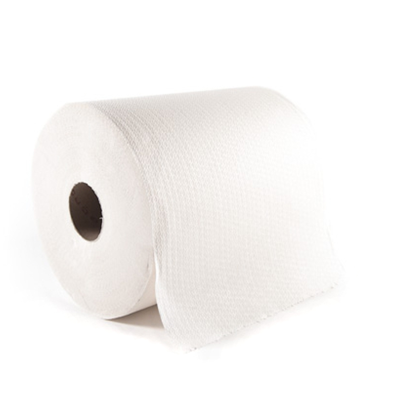 Papierhandtücher Putztuchrolle Außenabrollung 1-lagig, "wipe away Airlaid", Zellulose weiß, | 500 Blatt 
