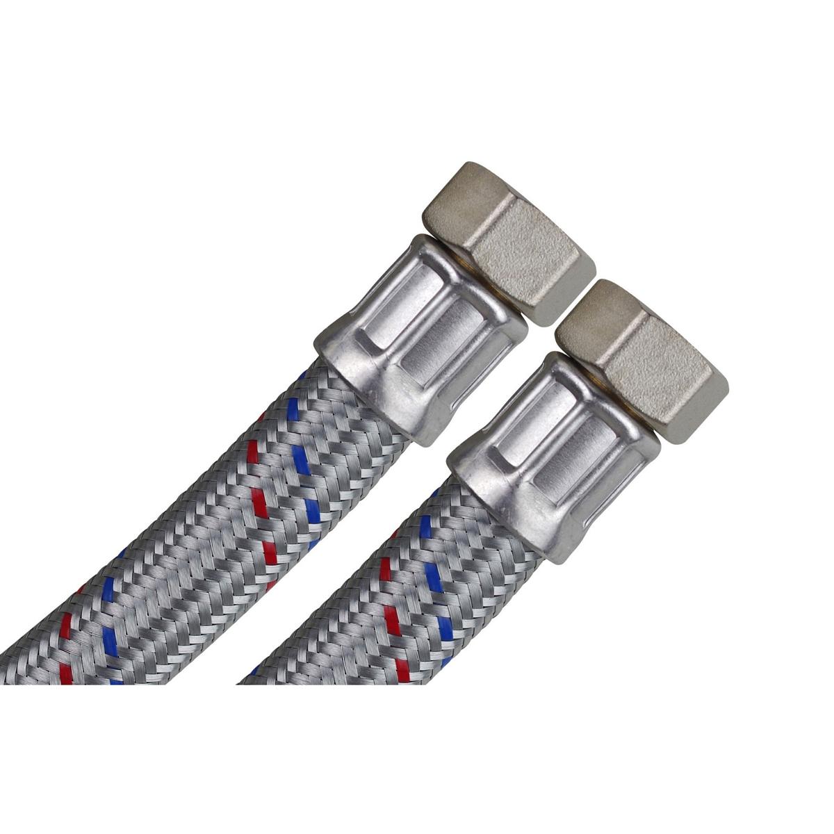 Zubehör/Ersatzteil: SFX® Panzerschlauch, DN19 - 3/4" ÜM x 3/4" ÜM - 10bar Stahldraht Flexschlauch | 100 cm 
