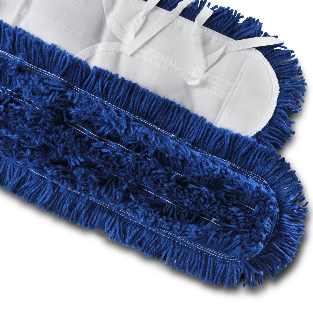 Feuchtwischmopp, Acryl, mit Bändern und Taschen, 160 cm | blau 
