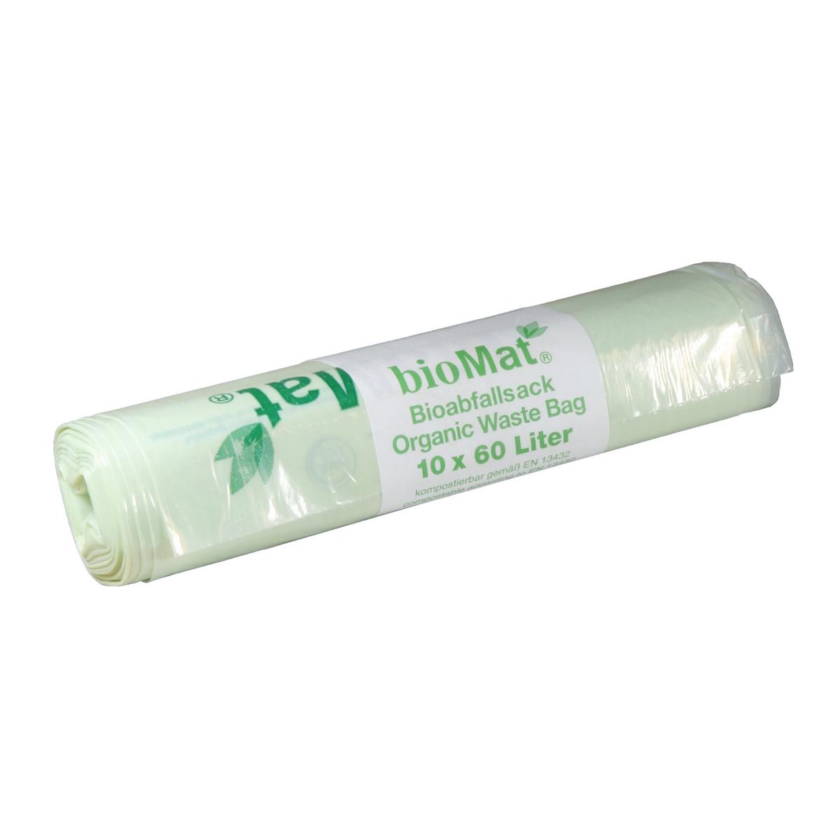 Müllbeutel  60 Liter, Bio-Müllbeutel hellgrün, 610 x 800 mm | 10 Stück/Rolle 
