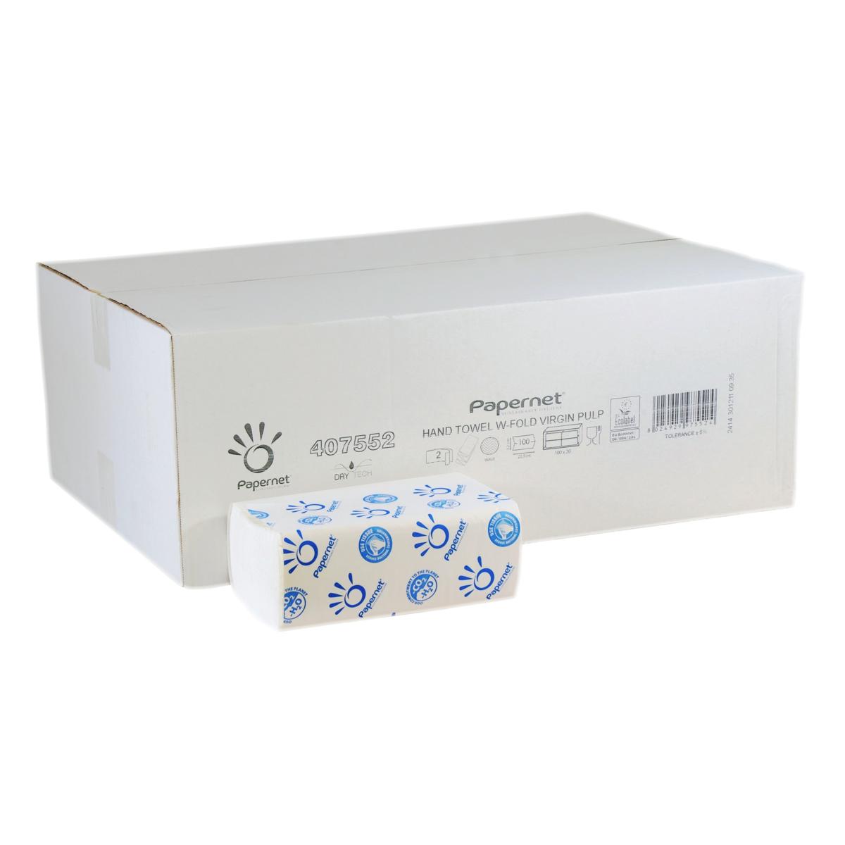 Papierhandtücher 2-lagig, hochweiß, 20,3 x 32 cm, W-Falz TAD | 2000 Blatt/Karton 
