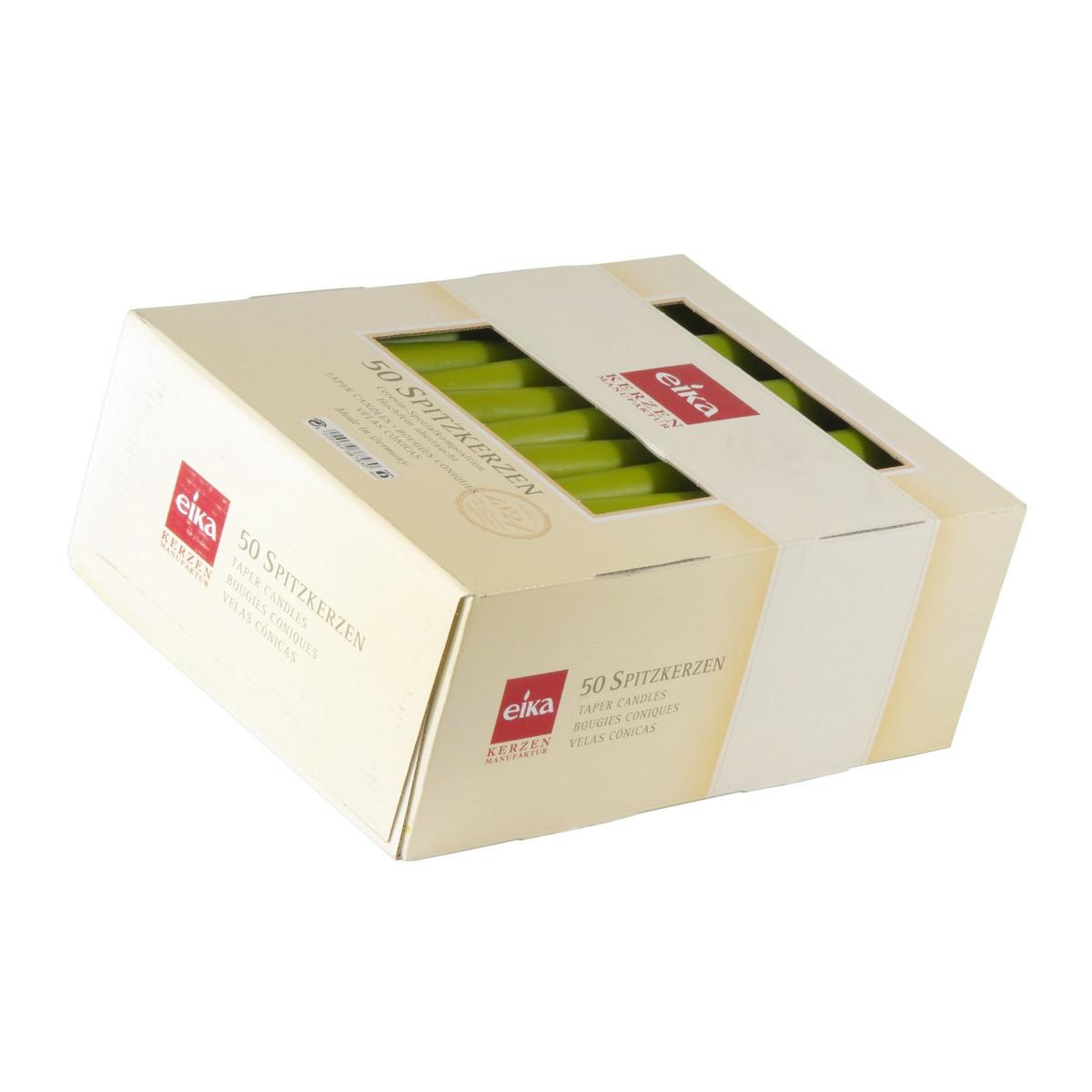 Spitzkerzen 245 x 24 mm, 50 Stück/Pack | Farbe kiwi 