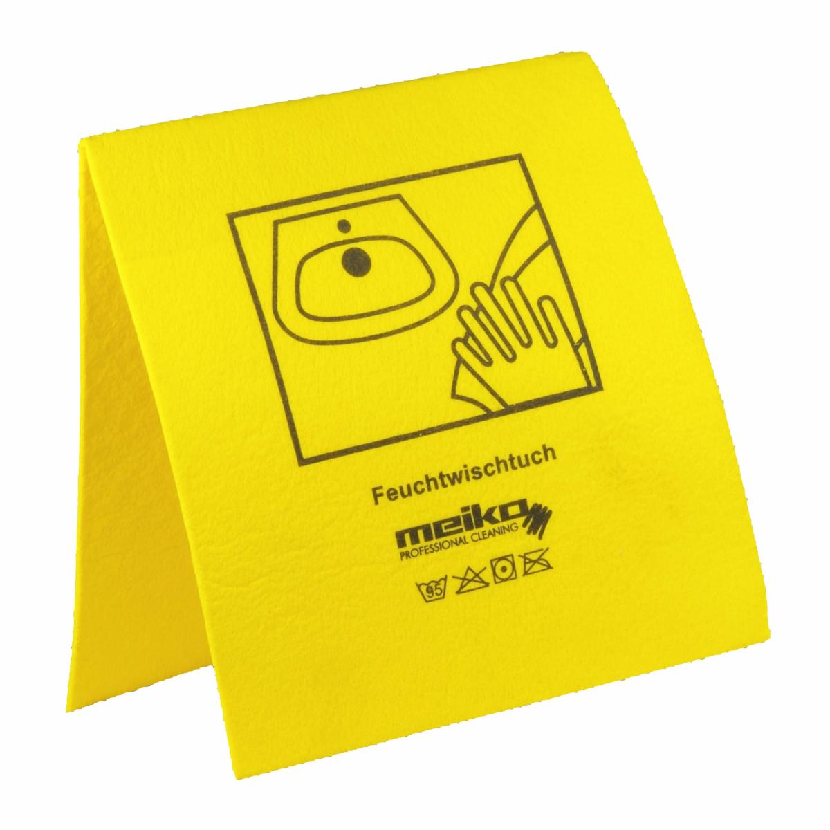 Feuchtwischtuch mit Piktogrammen 35 x 40 cm, 10 Stück/Pack | gelb 
