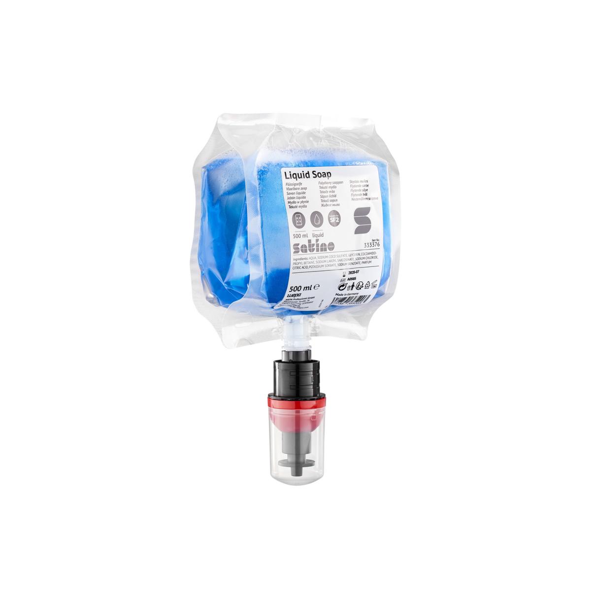 Flüssigseifen-Patrone "Satino", Einwegkartusche mit Pumpe | 500 ml 
