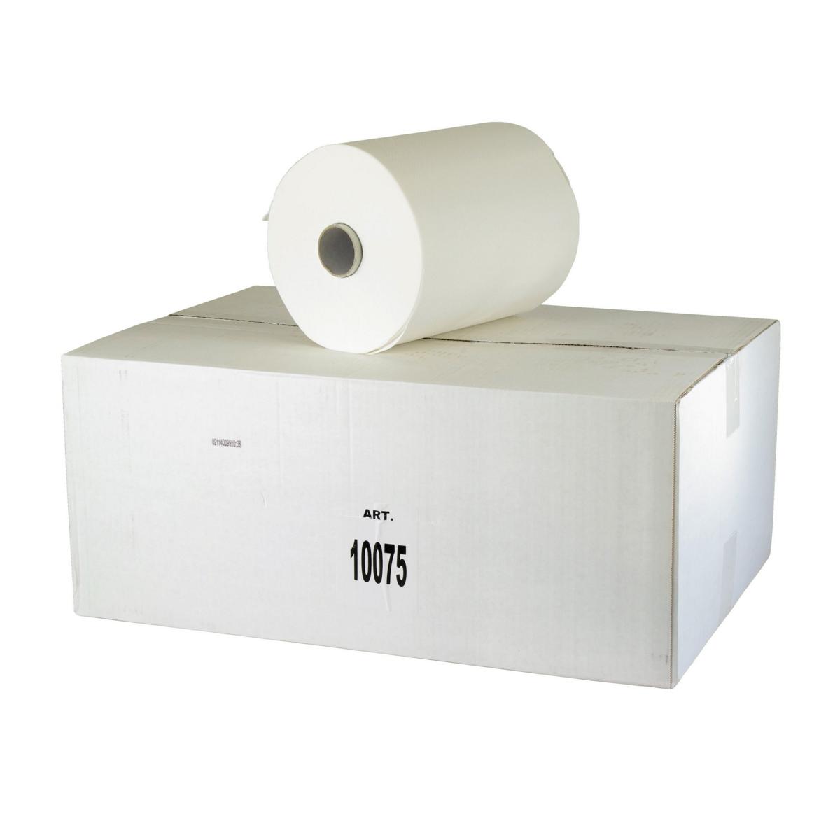 Papierhandtücher Rollenhandtücher Außenabrollung 2-lagig, 100% Zellstoff weiß, 140 m, endlos | 6 Rollen 
