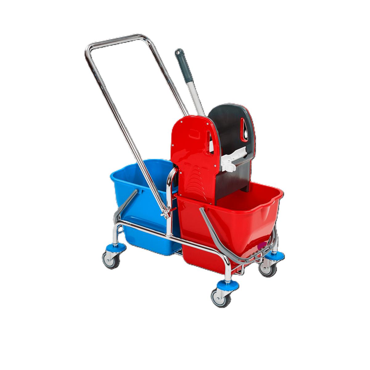 Doppel-Fahrwagen "Roll" verchromt | 2 x 17 Liter 
