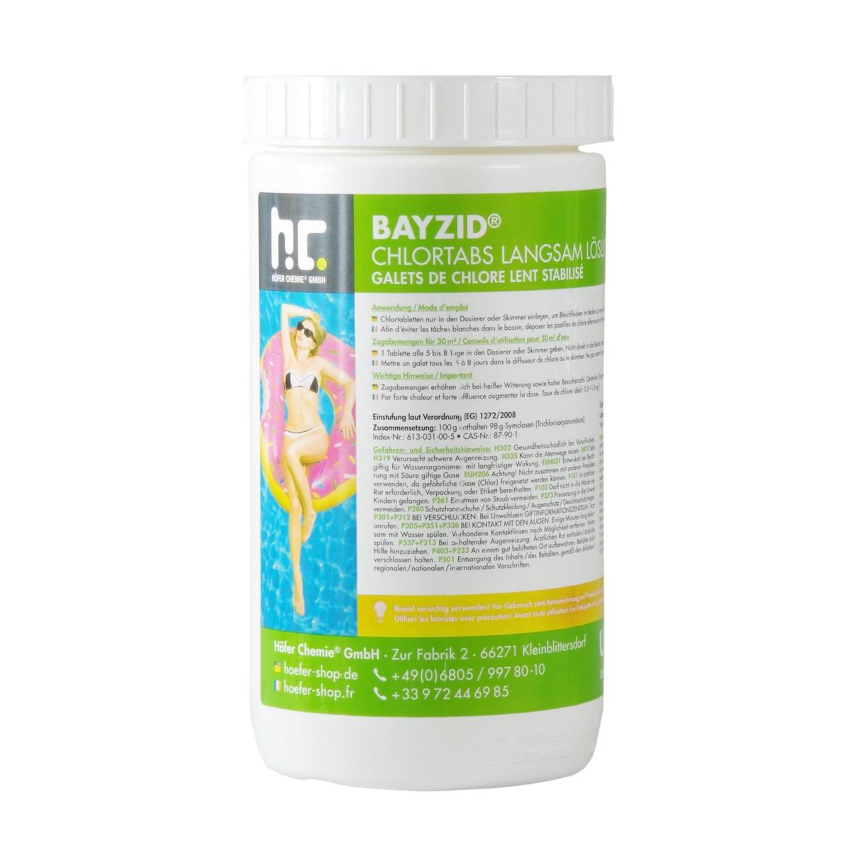 Bayzid® Chlor Tabletten 200 g langsam löslich | 1 kg Dose 
