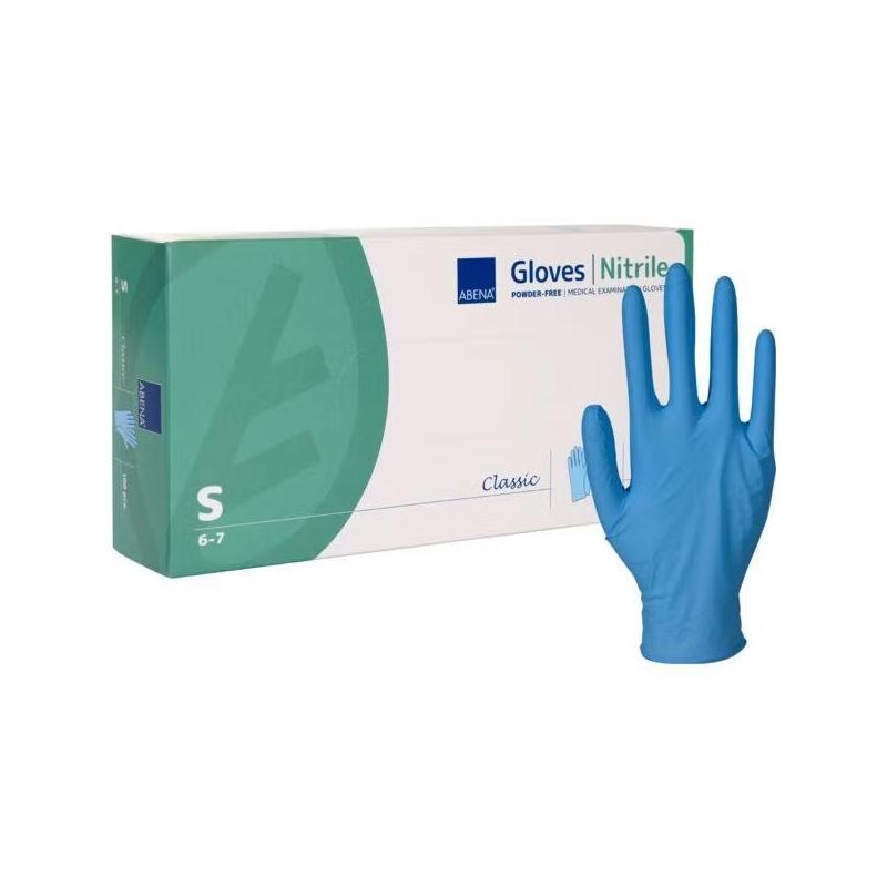 Einweghandschuhe Nitril puderfrei, "Abena Classic", blau, 100 Stück/Box | Größe S