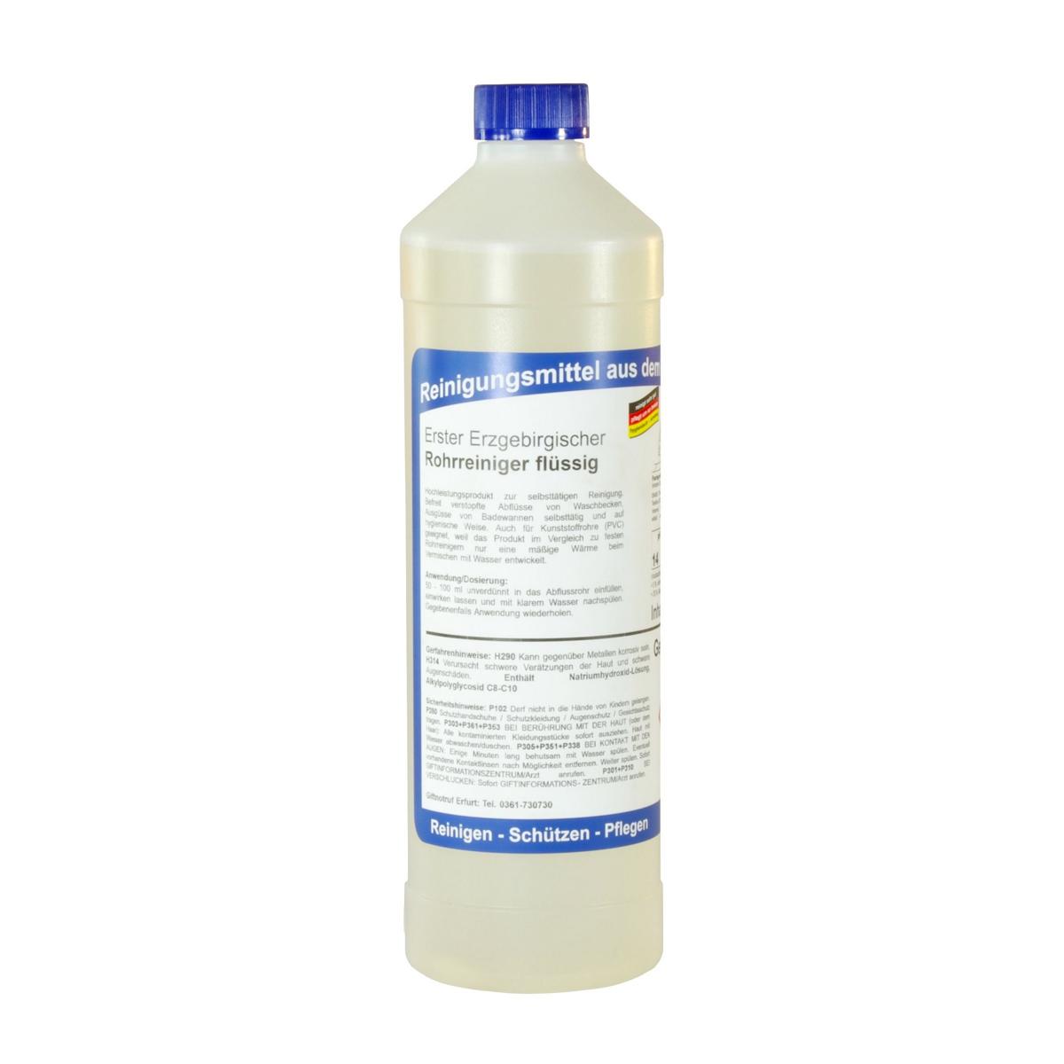 Erster Erzgebirgischer Rohrreiniger flüssig, alkalisch | 1 Liter 