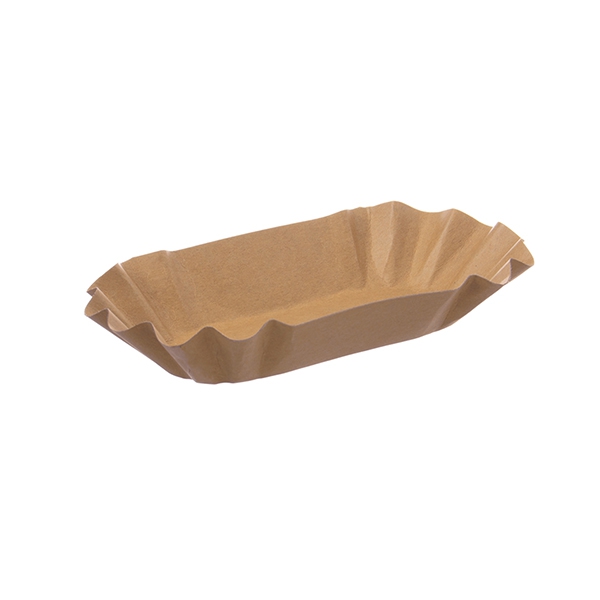 *Pappschalen oval, braun, 11 cm x 19,5 cm x 3,2 cm | 250 Stück 