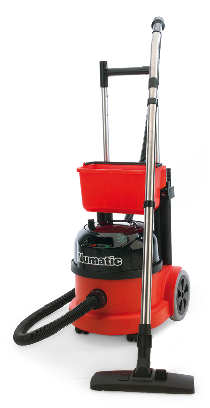 Staubsauger Numatic "Profi-PPT220-12 Trolley" mit Zubehörset AS1 und Ablageschale | Farbe rot 