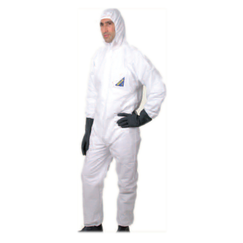 Einwegoverall "ProSafe 2"- Overall CE PSA-Kat. III,  Typ 5+6, mit Kapuze und Reißverschluss | weiß
