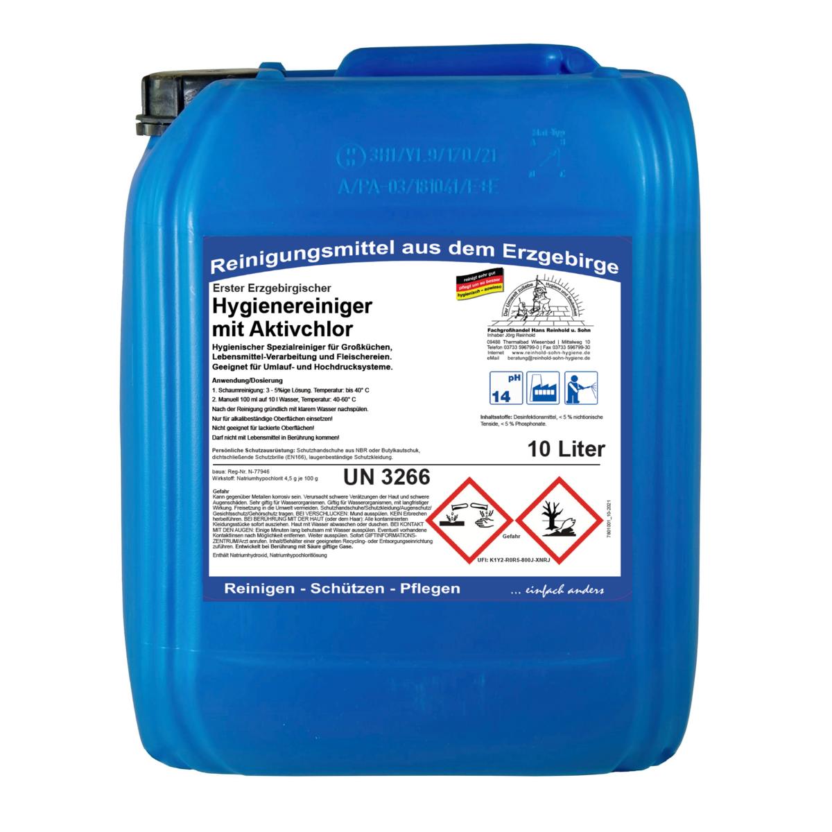 Erster Erzgebirgischer Hygienereiniger mit Aktivchlor | 10 Liter 