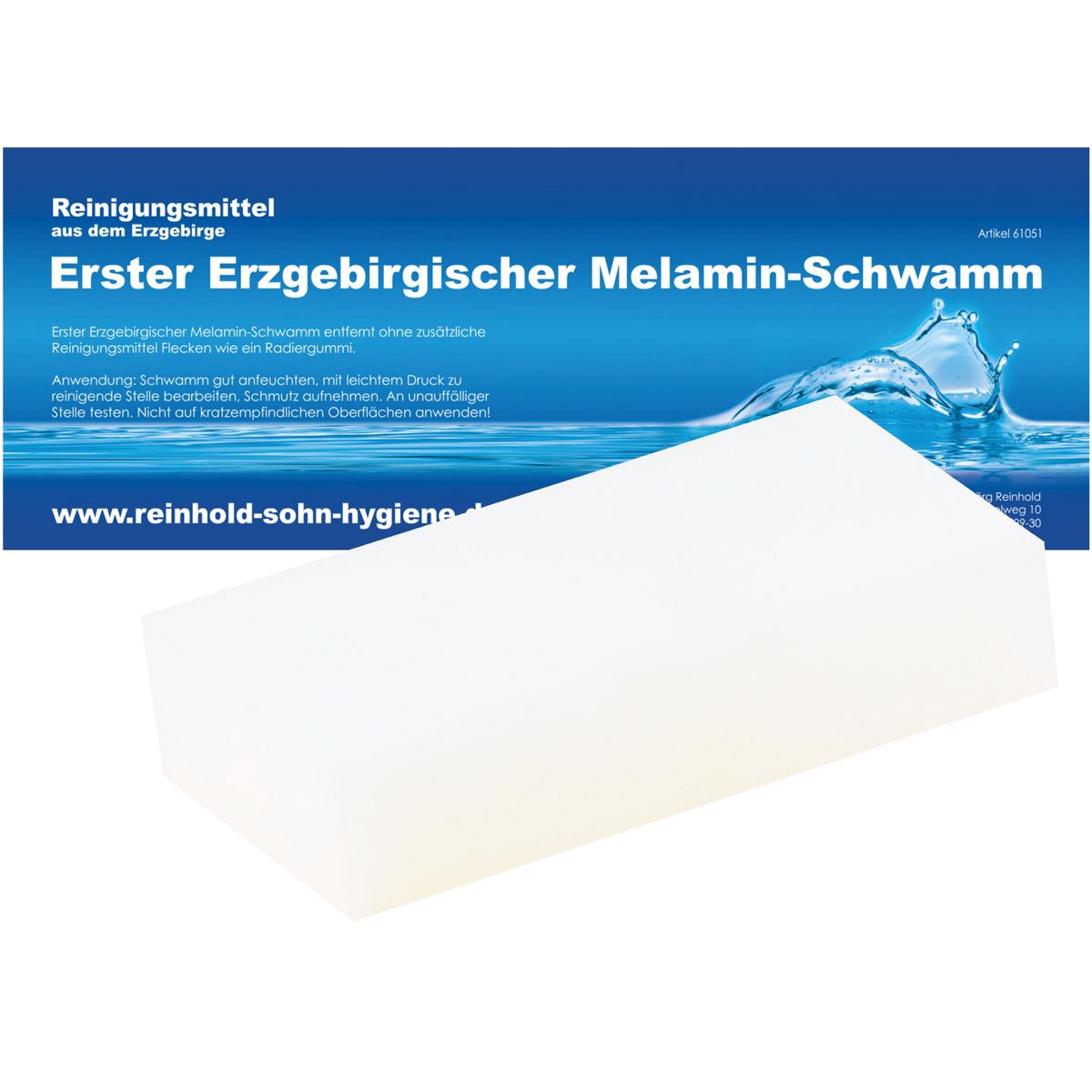 Erster Erzgebirgischer Melamin-Schwamm (Power Clean Radierer) | 120 x 65 x 29 mm 
