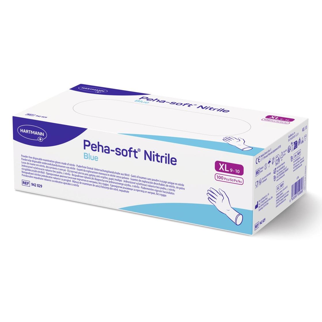 Einweghandschuhe Nitril puderfrei, blau, "Peha-soft® Nitrile blue" | 100 Stück/Box | Größe XL 