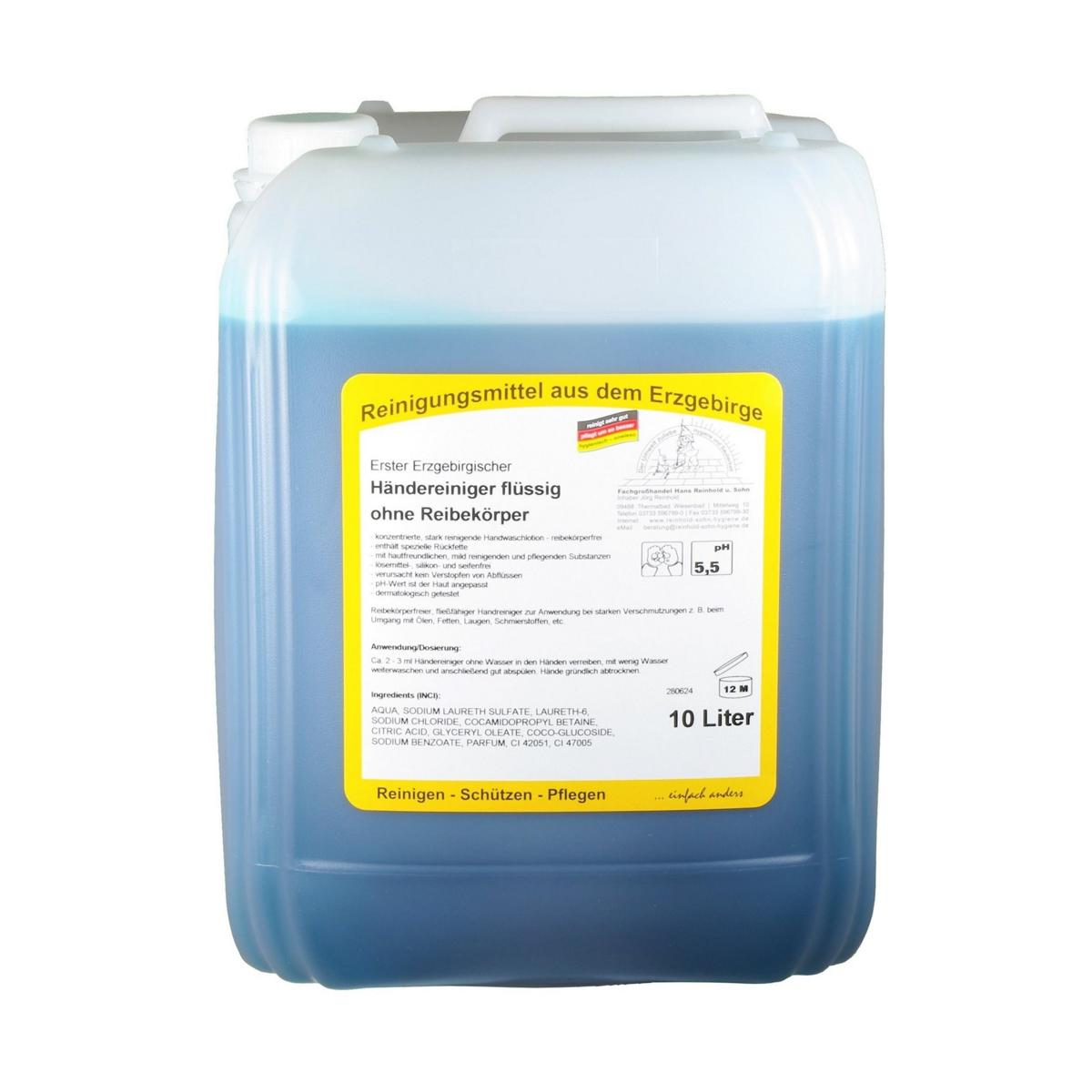 Erster Erzgebirgischer Händereiniger flüssig ohne Reibekörper | 10 Liter 
