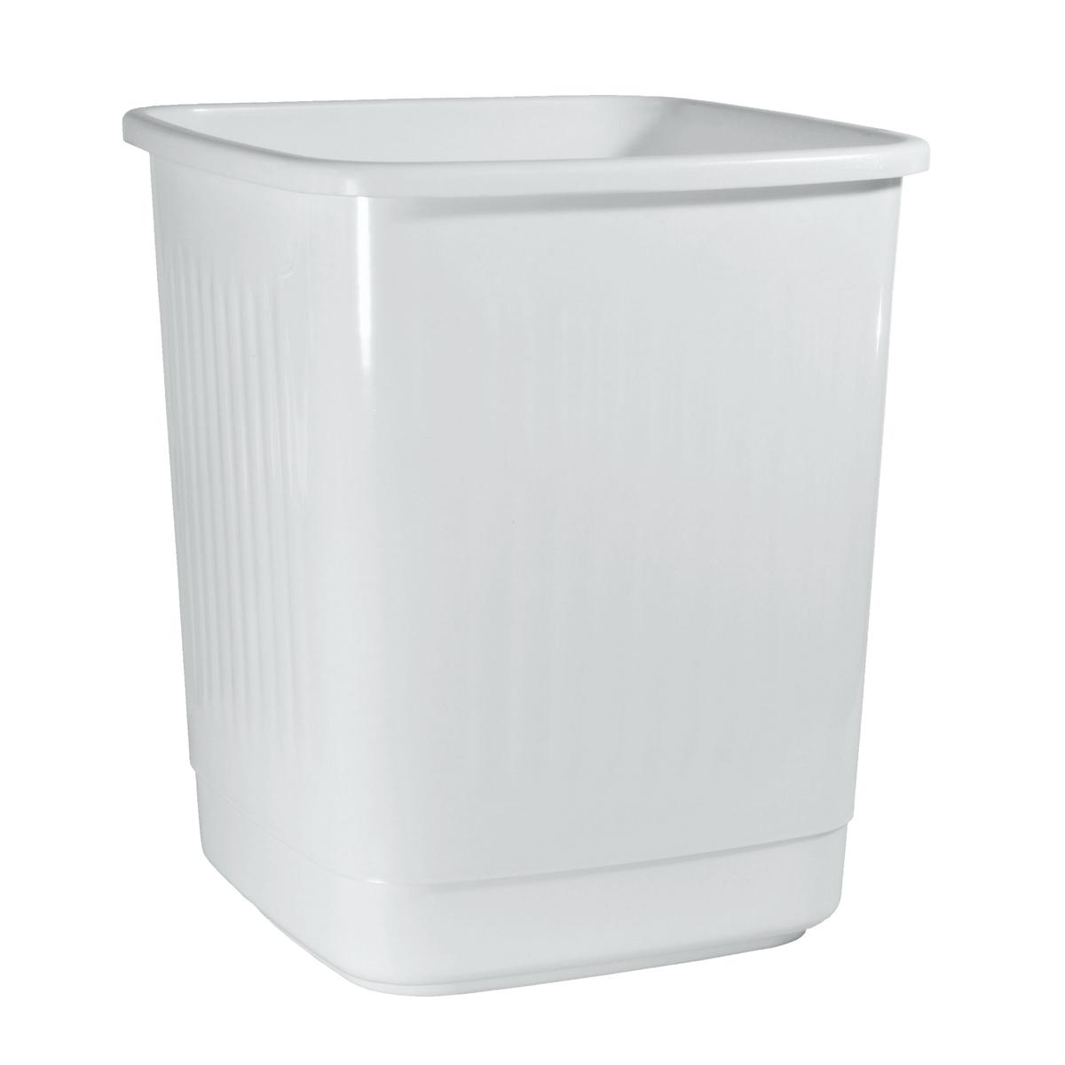 Abfallbehälter, Papierkorb 15 Liter eckig, geschlossen | Farbe: weiß 
