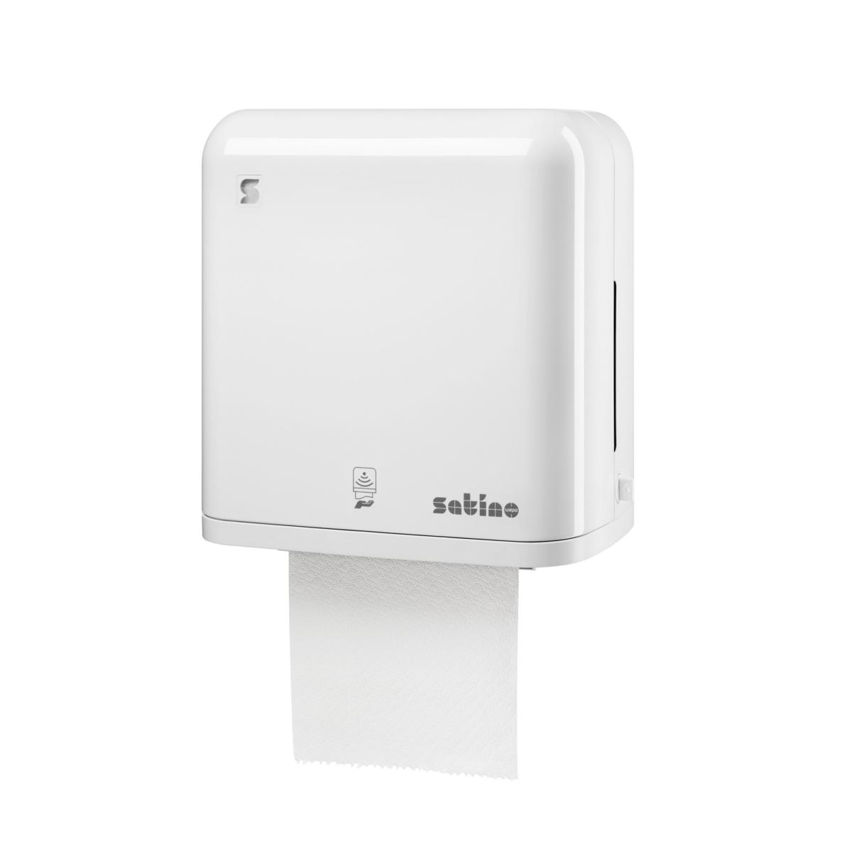 Bearbeitungsgebühr/Mietgebühr einmalig: Satino Sensor-Handtuchspender | weiß 
