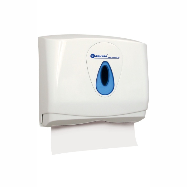 Handtuchspender "Merida Top Mini", für 250 - 500 Einzelblatt-Papierhandtücher | weiß/blau 
