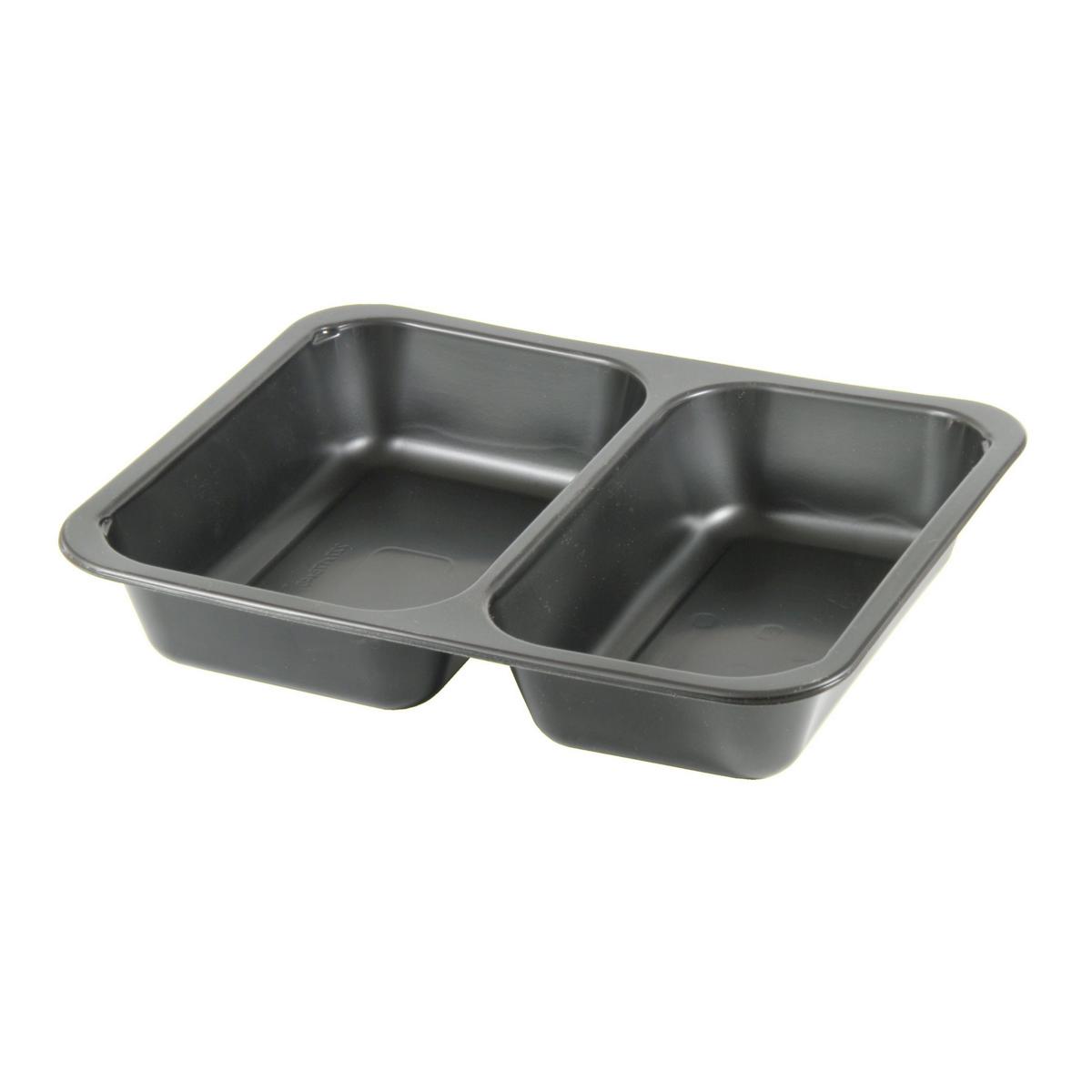 *Menübox PP 2-geteilt schwarz, 227 x 178 x 40 mm, 360 Stück/Karton 
