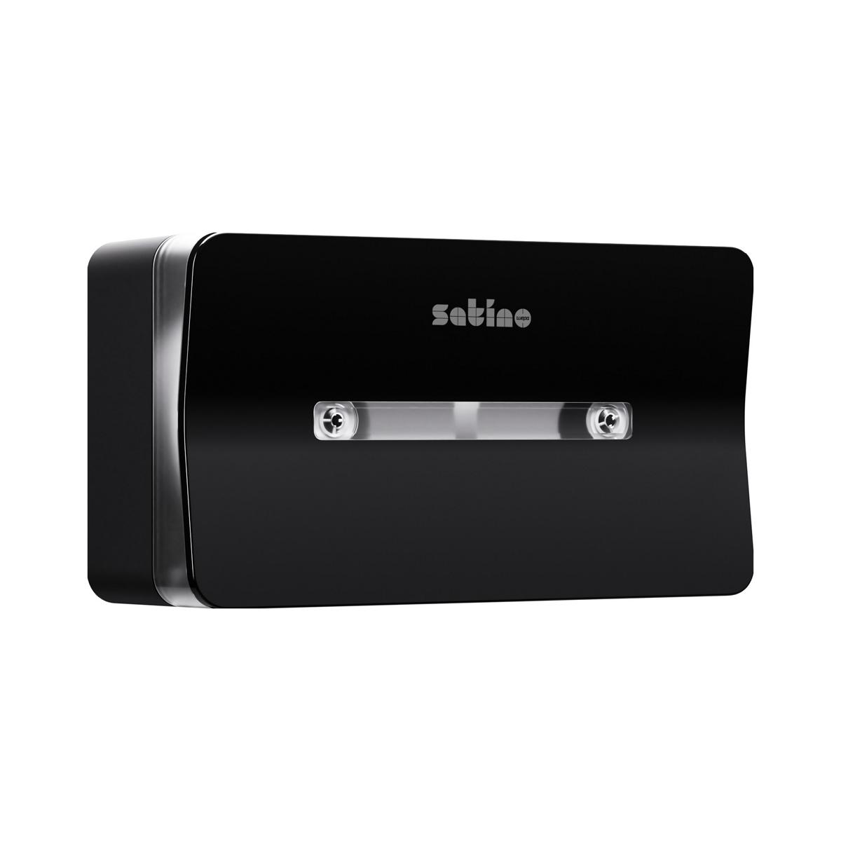 Toilettenpapier-Großrollen-Spender für 2 Rollen, "Satino Centerfeed" | schwarz 