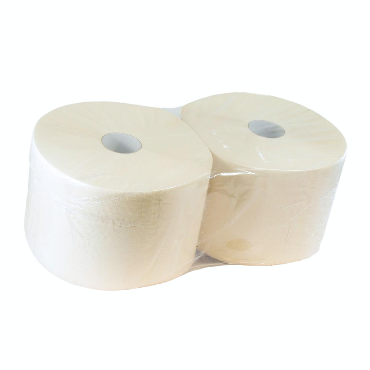 Papierhandtücher Putztuchrolle Außenabrollung 2-lagig, E-Tissue beige, perforiert 1000 Blatt/Rolle | 2 Rollen 

