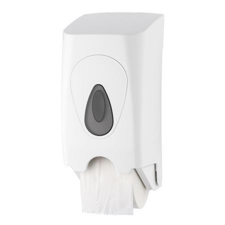 Toilettenrollenspender für 2 Kernlose Rollen | weiß/grau 
