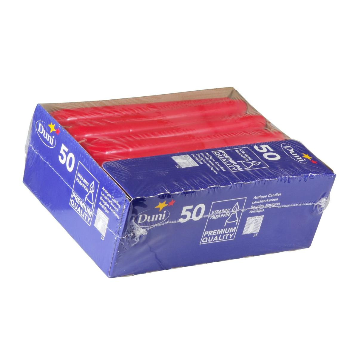 Spitzkerzen 245 x 24 mm, 50 Stück/Pack | Farbe rot 