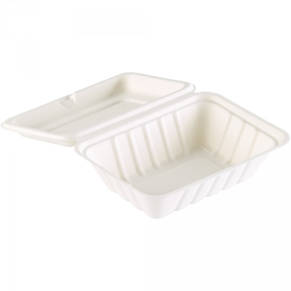 *Menübox Bagasse ungeteilt, 185 x 143 x 62 mm | 50 Stück
