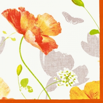 Dunilin Servietten 40 x 40 cm, 50 Stück/Pack | mit Motiv Poppy 