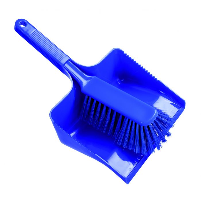 Hygiene-Kehrgarnitur Kunststoff, eckige Schaufel, Handfeger | blau 