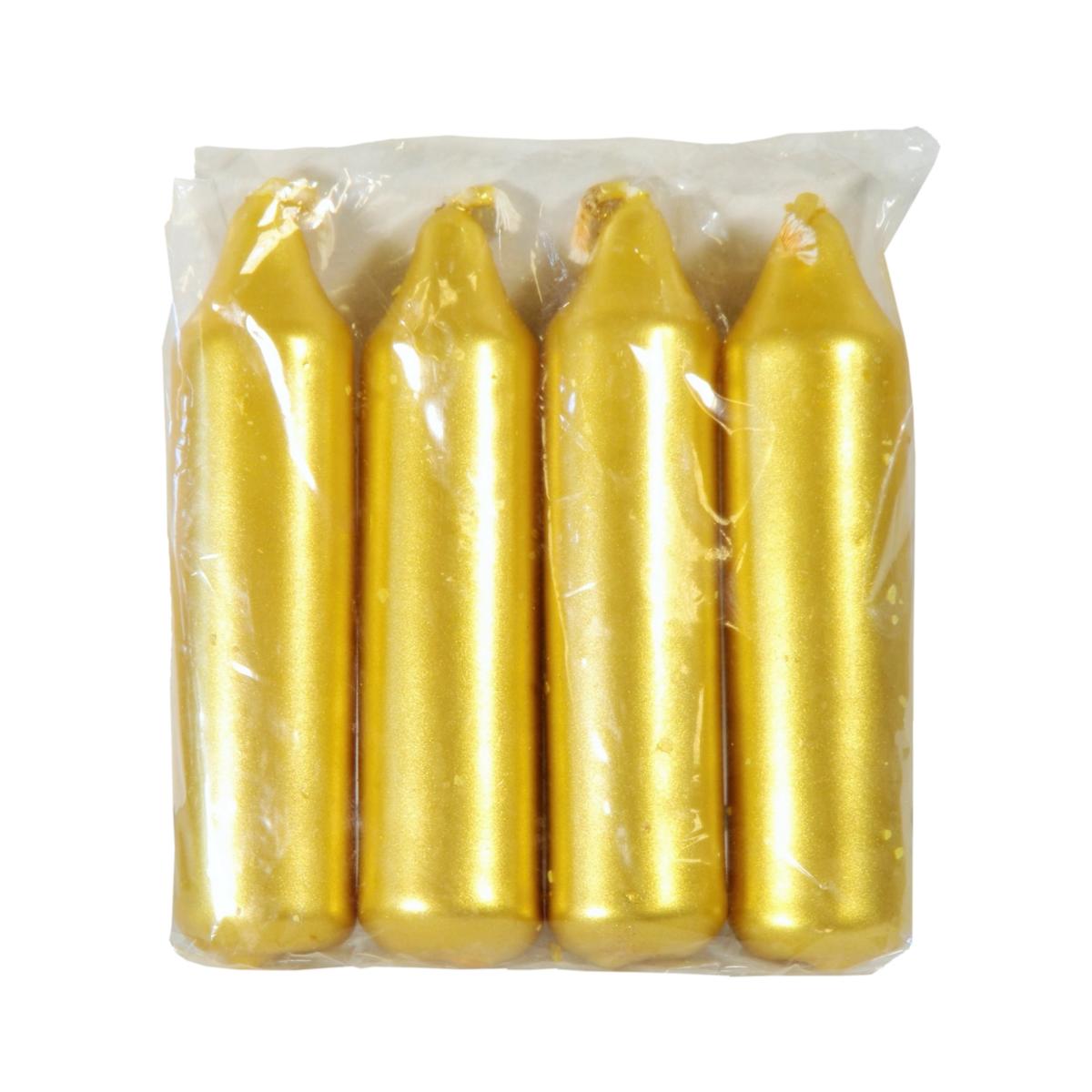 Kerzen Adventskerzen 104 x 25 mm, gold | 4 Stück/Pack 