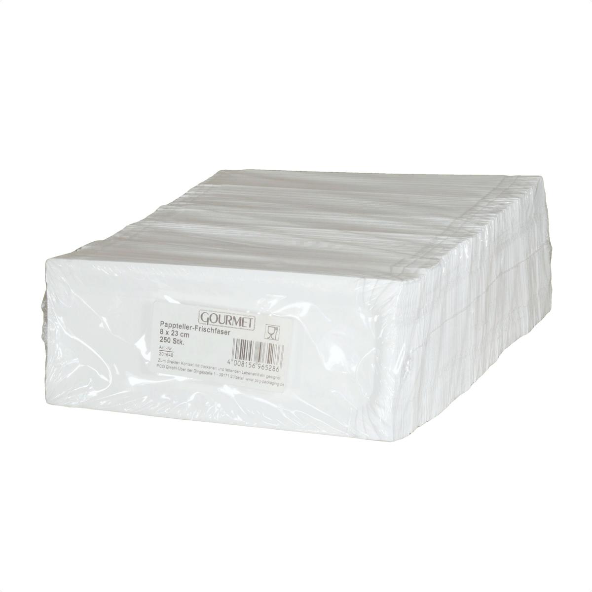 *Pappteller eckig 8 x 23 cm | 250 Stück 