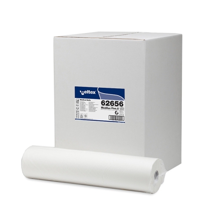 Ärzterollen 2-lagig, 55 cm x 50 m, 100% Zellstoff, 50 m, 143 Blatt, reine Zellulose | 9 Rollen/Karton 