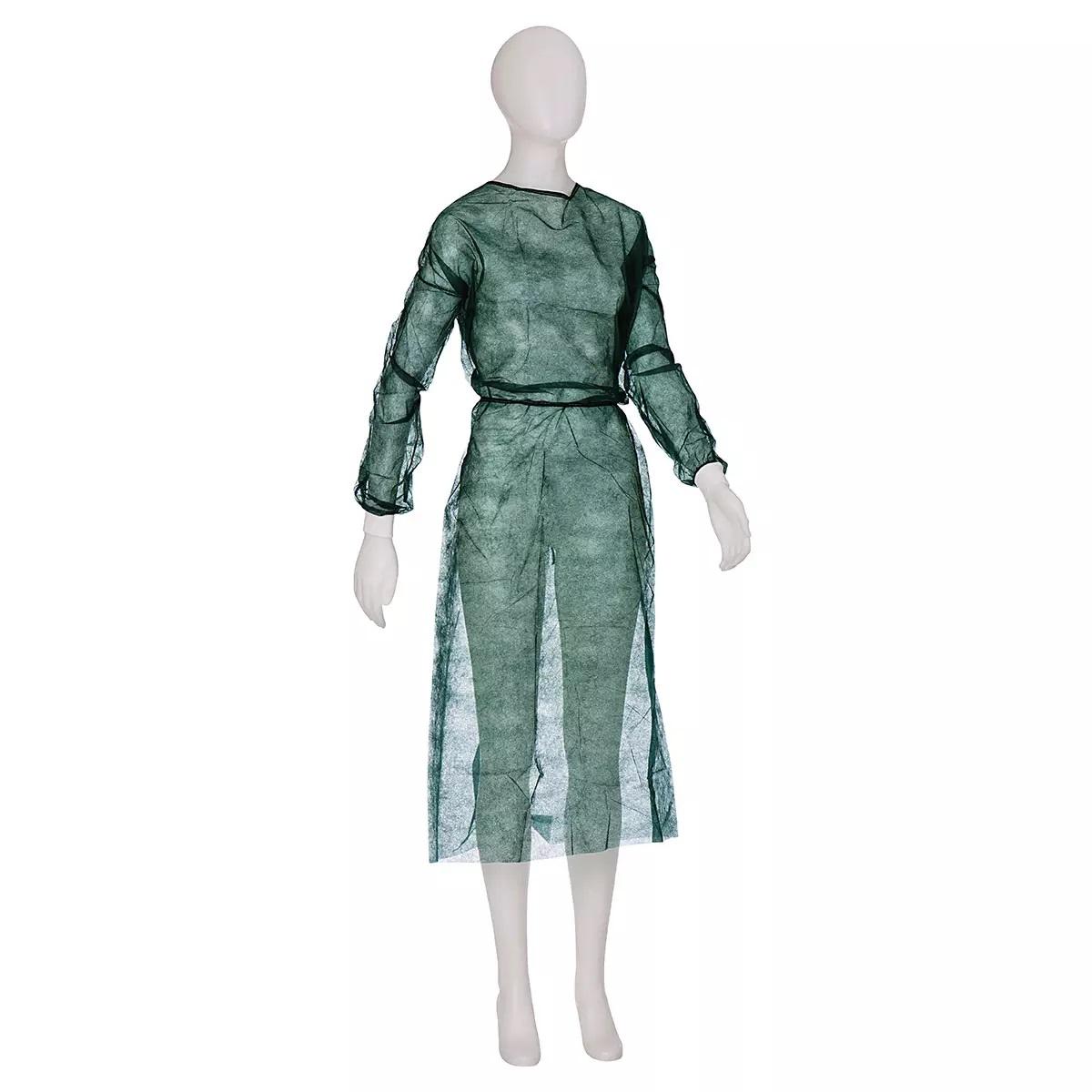 Besucherkittel "Med Comfort", Vlies, dunkelgrün, Größe L/XL | 10 Stück 
