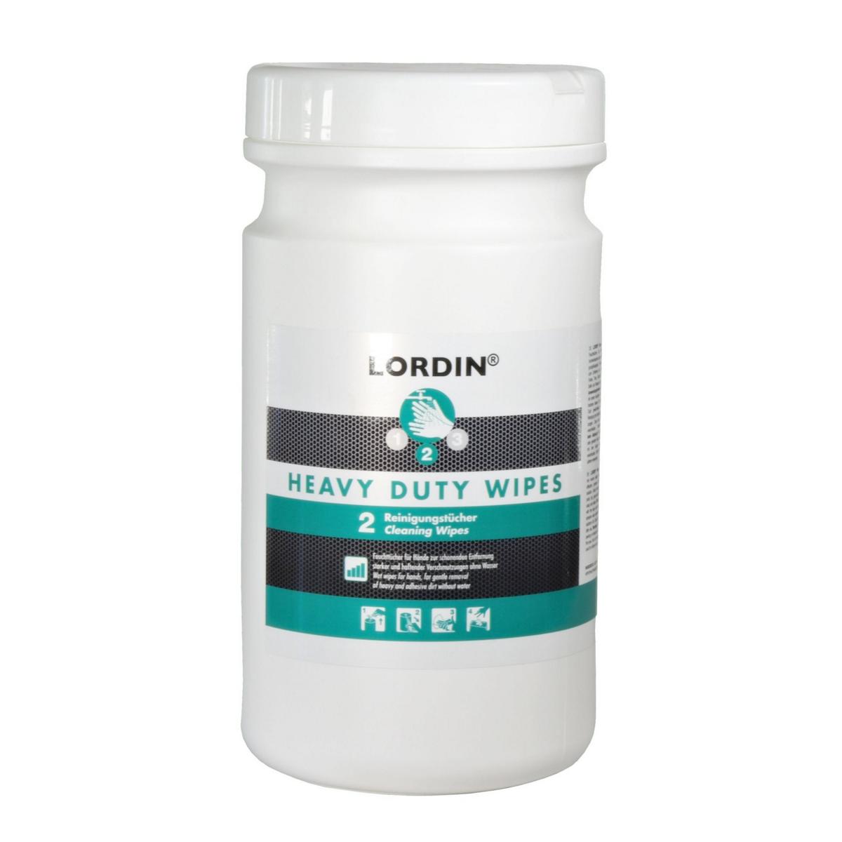 LORDIN® HEAVY DUTY WIPES Feuchttücher, 20 x 25 cm | 80 Tücher/Dose 