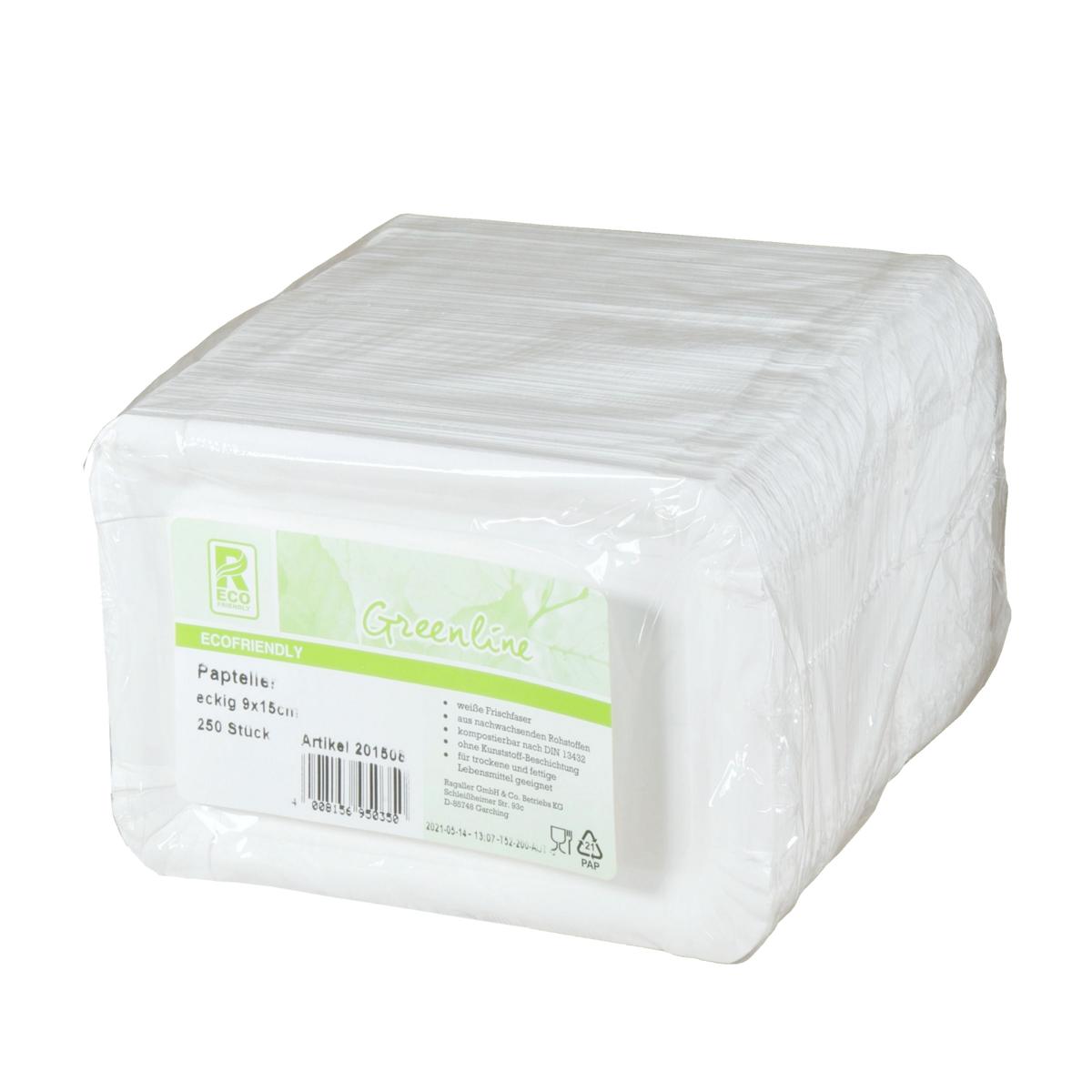 *Pappteller eckig  9 x 15 cm | 250 Stück 