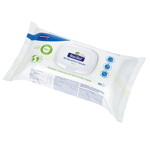 Bacillol 30 Sensitive Green Tissues Flow Pack | 120 Tücher 