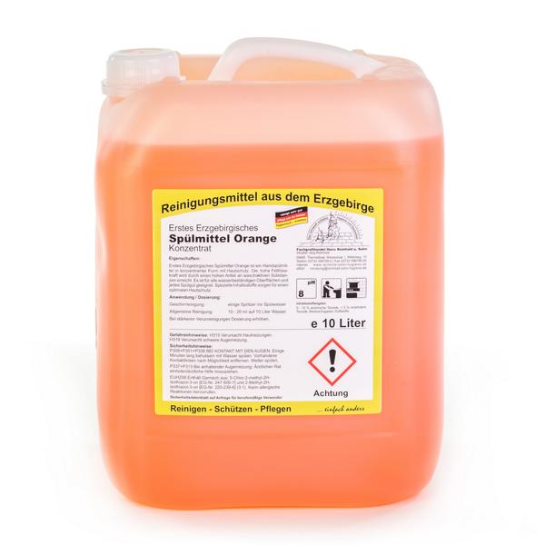 Erstes Erzgebirgisches Spülmittel Orange, Konzentrat | 10 Liter 
