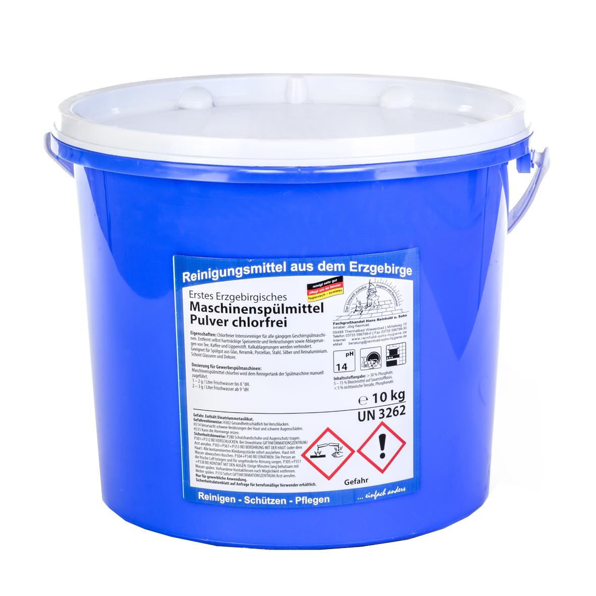 Erstes Erzgebirgisches Maschinenspülmittel Pulver chlorfrei | 10 kg 
